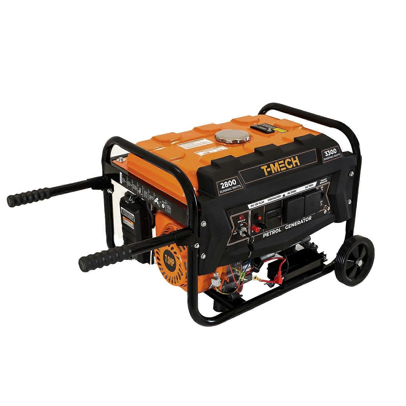 Portable Petrol Generator 3300W 7HP 4 Stroke 210cc Electric Key Start Digital Display Single Phase