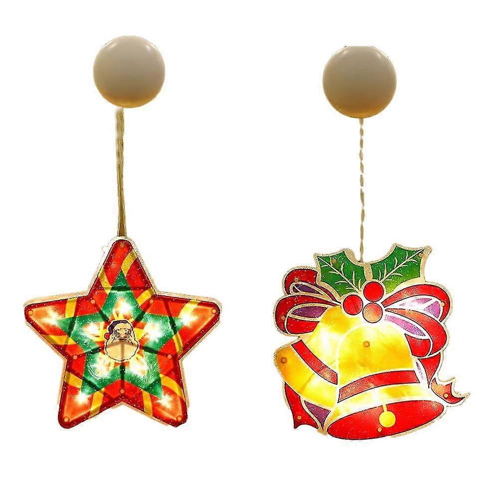 Christmas Window Decor Lights, Sucker Window Hanging Light String Christmas Party Decor Gift, Small