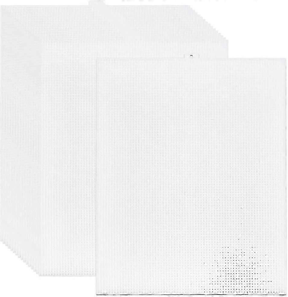 20 Pack 7 Count Clear Plastic Mesh Canvas Sheets For Embroidery, Acrylic Yarn