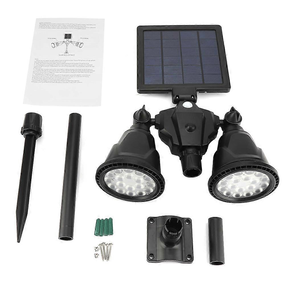 Motion Sensor Solar Powered Spotlight 36 LED Dual Head 360 Degree Rotatable Light (White Light)