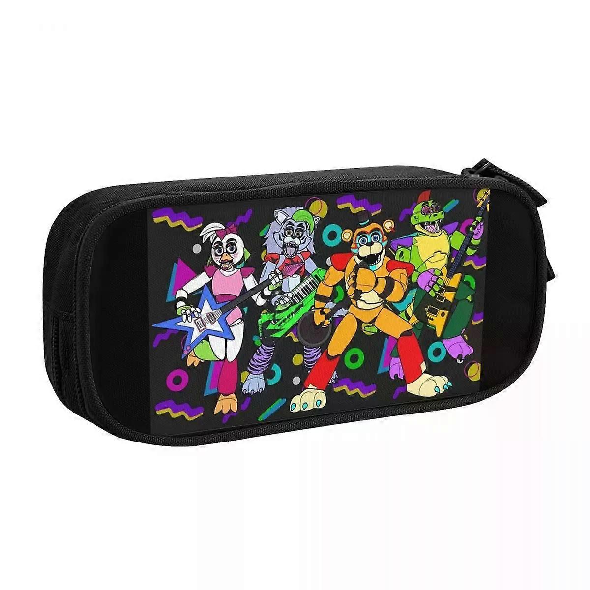 g1026 مضحك روكسان وولف حقائب أقلام رصاص FNAF حامل قلم رصاص للفتاة الصبي حقيبة كبيرة السعة الطلاب مدرسة ajal1026