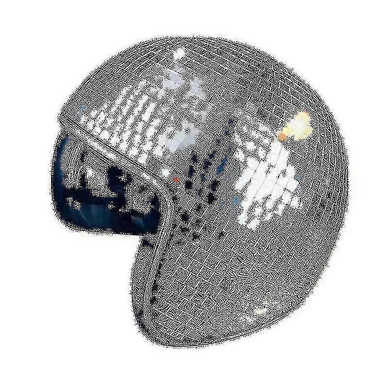 Disco Ball Helmet with Retractable Visor - Silver