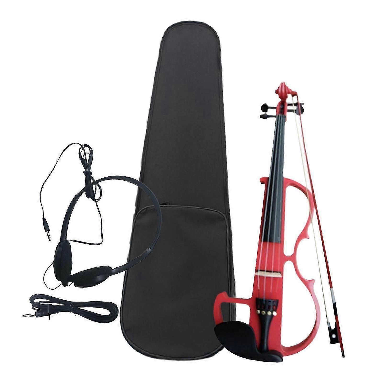 Electric Violin Set Electric Fiddle Introductory Set Include Case for Adults Black
