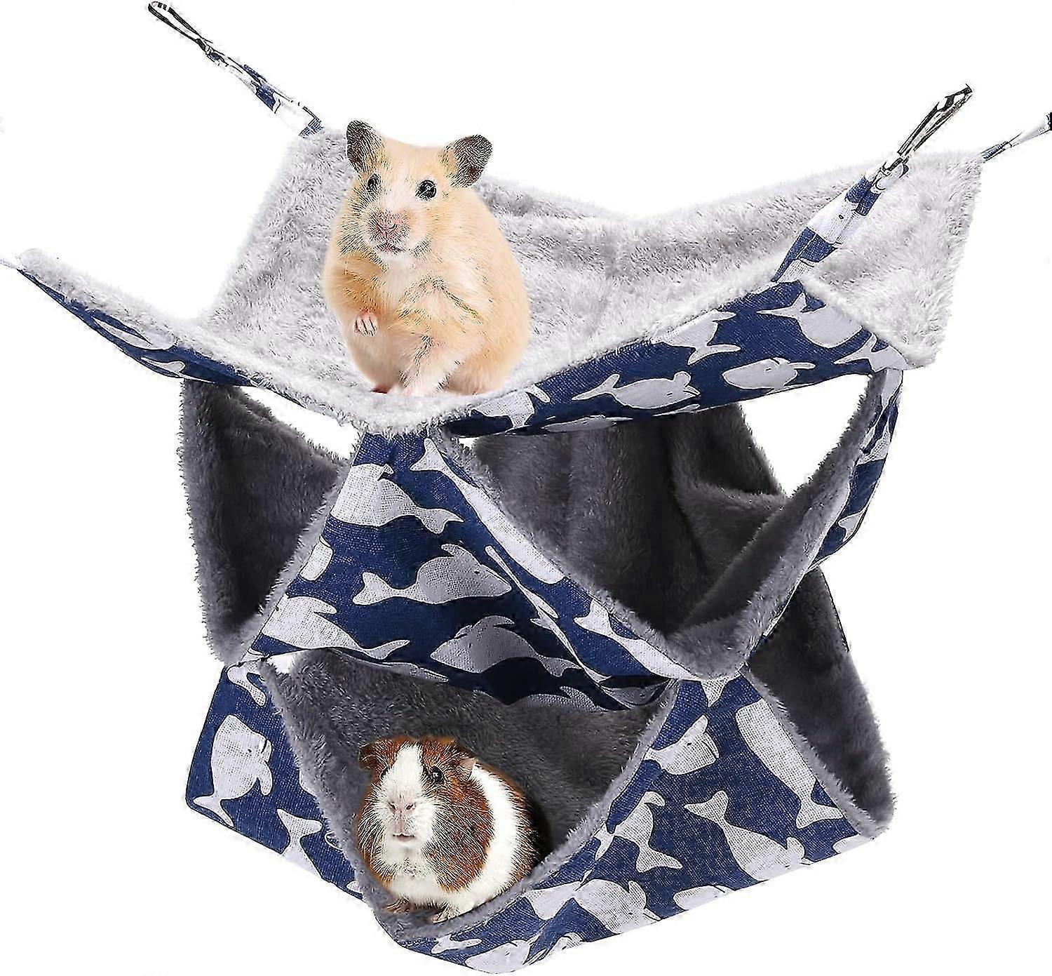 Rat Hammock, Three-Layer Hammocks Large Rat Hammocks Set for Pet Hamster Cage Accessories Bedding for Small Animals Guinea Pig Parrot Squirrel Playing