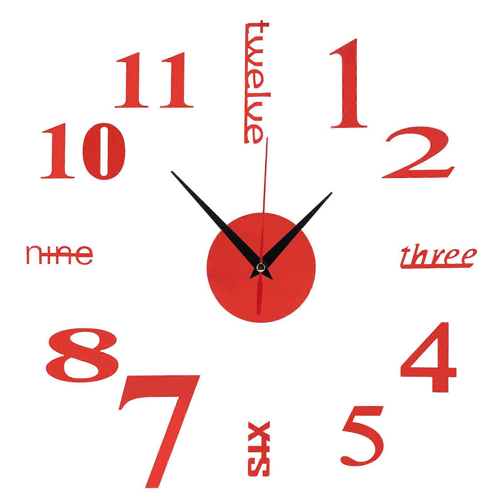 Silent Quartz Mirror Wall Clock Sticker