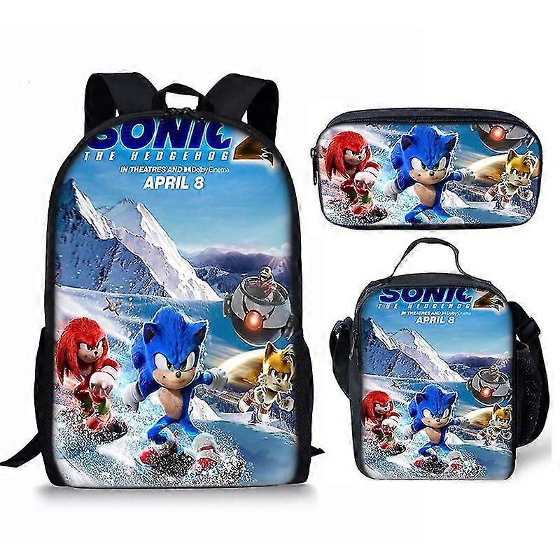Neue Sonic2 Print Schultasche Kinderrucksack oder Schulranzen oder Stifttasche oder dreiteiliges Set