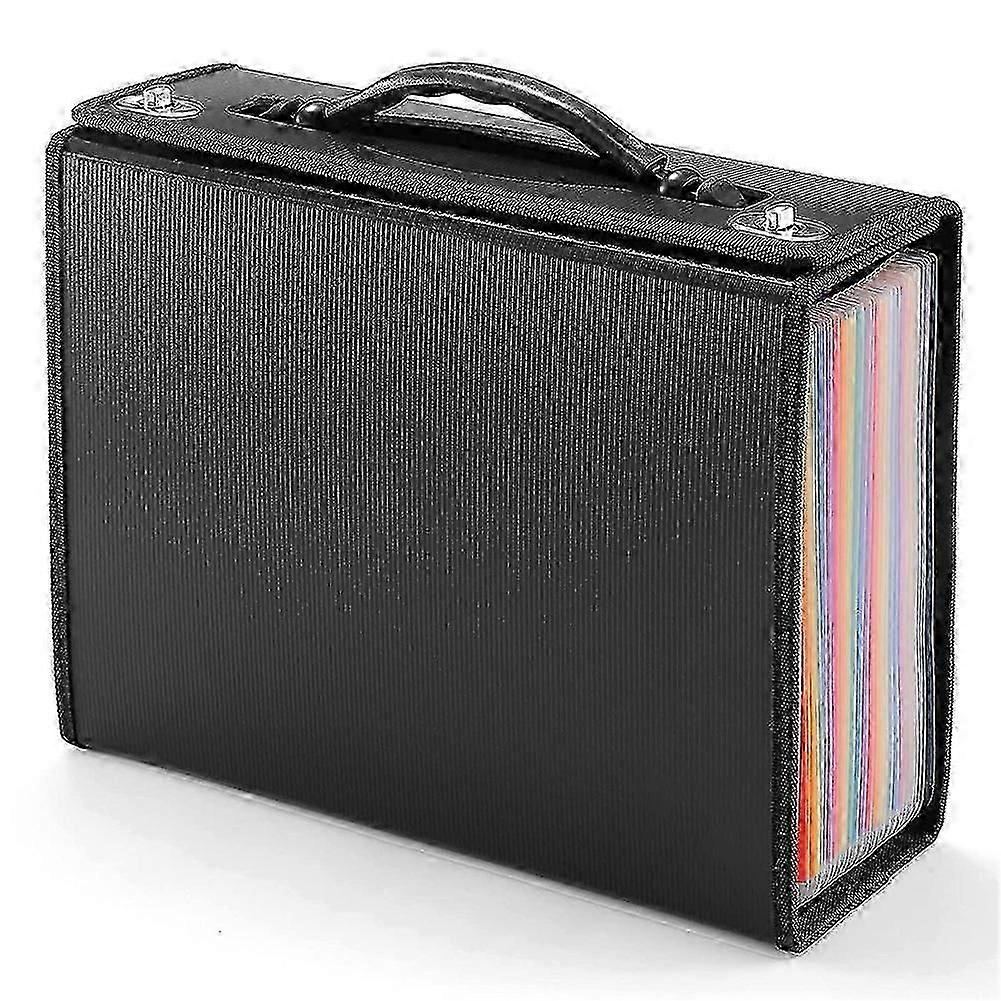 24 Pockets Expanding File Folder Accordian File Organizer,Plastic Paper Document Receipt Organizer