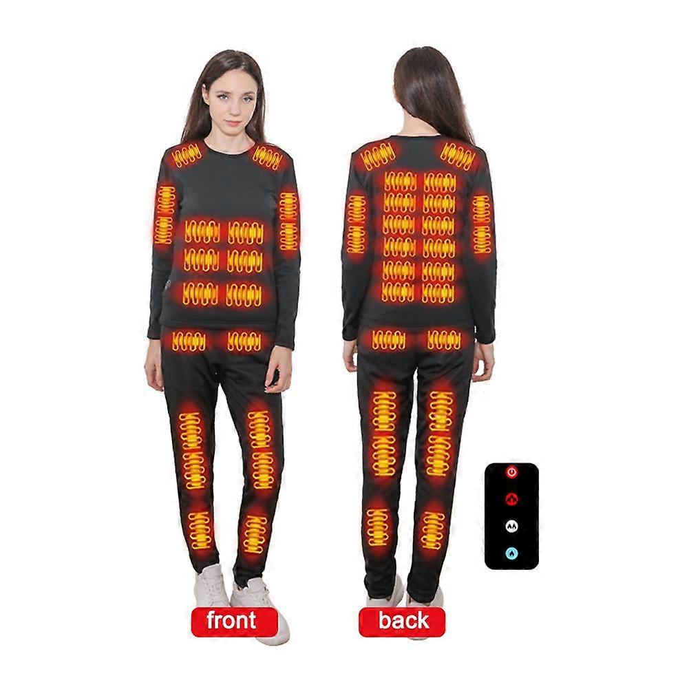 Lämmityssarja, nopea 10 sekunnin lämmitys 55°C:een, sähkökäyttöinen USB-lämpöalusasu, 42 lämmitysaluetta, miehet ja naiset, koko S-6XL, konepestävä