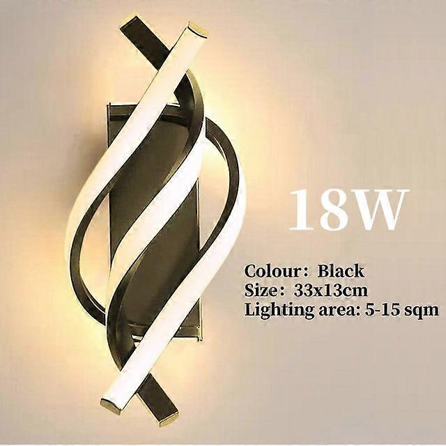Bedroom Night Light Curved Design Living Room Background Light 3000K 1280Lm Modern Indoor Wall Light 18W For Bedroom Living Room