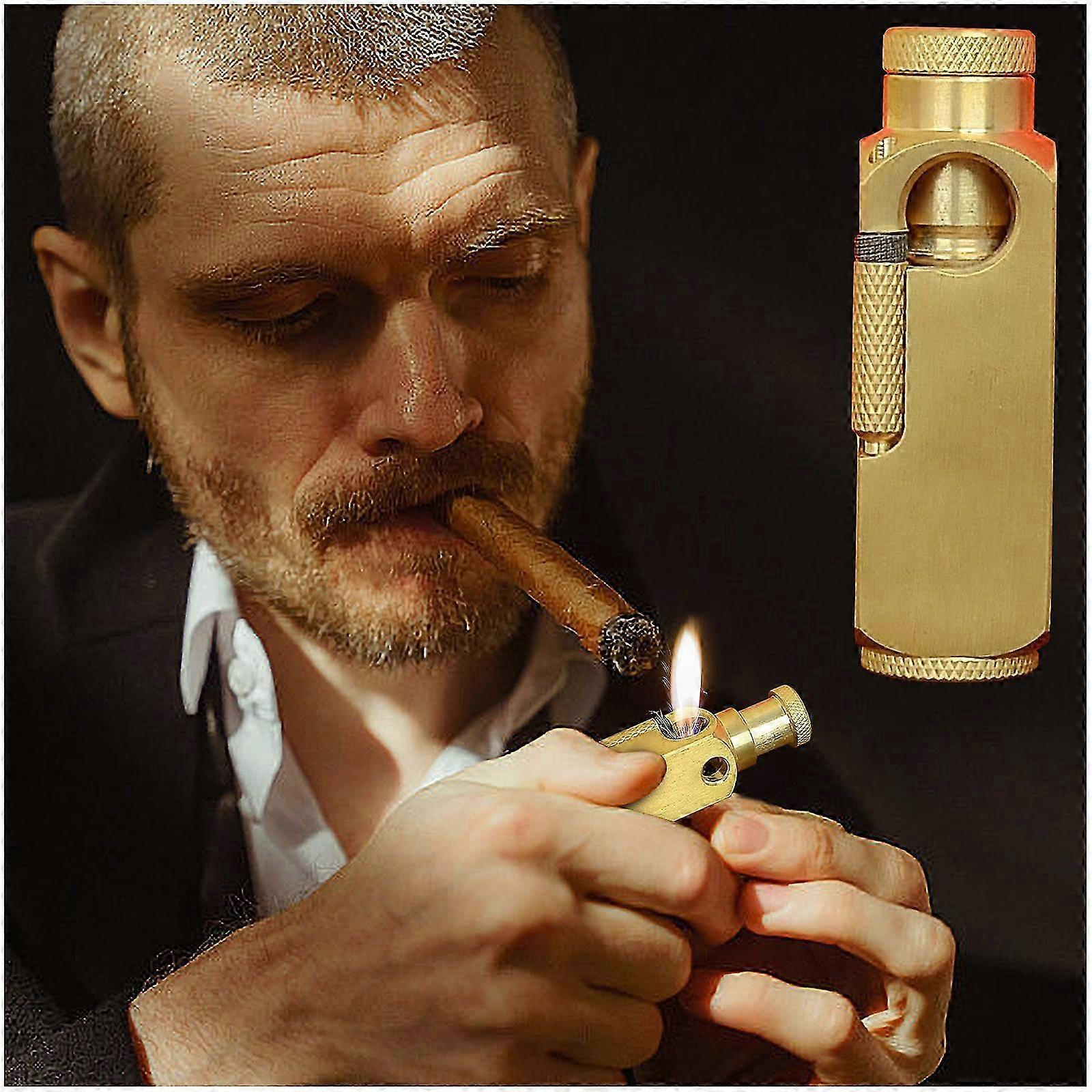 Windproof Butane Lighter with End Torch Flame Retardant Design