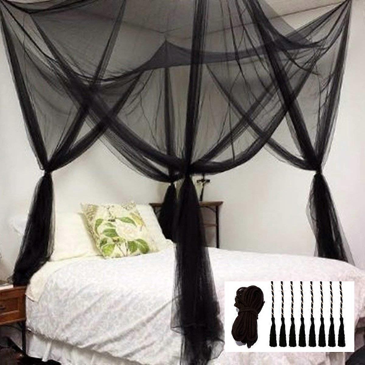 Mosquito net bed shadow, four corner column curtain roller bed cover elegant mosquito net set