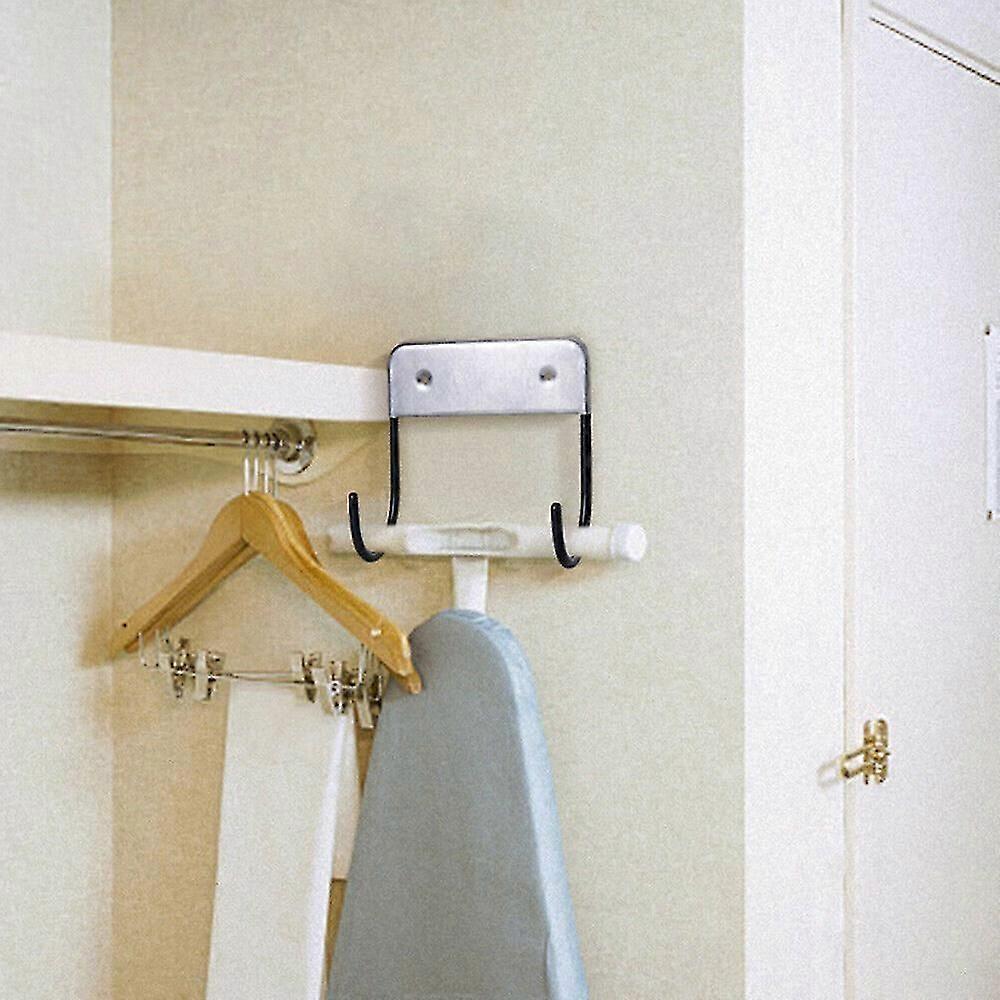 2pcs Ironing Board Hanger Iron Holder Rack Wall Door Holder Table Hooks