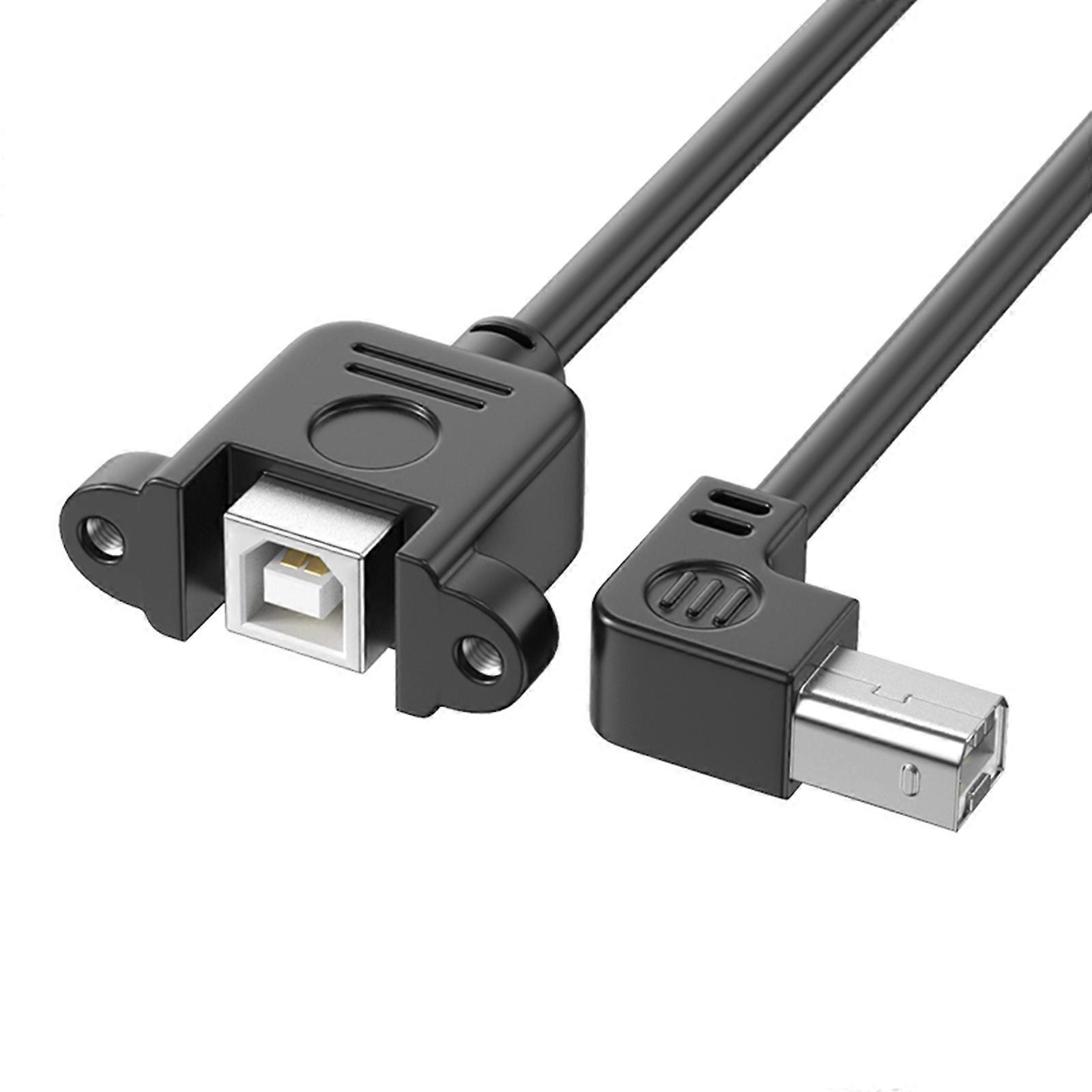 USB2.0 Printers Cable with High Transfer TypeB Extended 90Degree Elbow Panel Mount for Efficient Office Setups