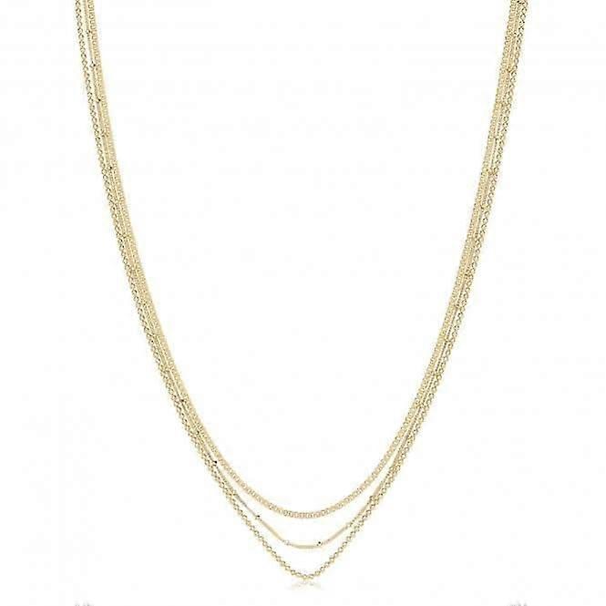 Acotis Silver Necklace Yellow Gold Plated Multichain G3407GP