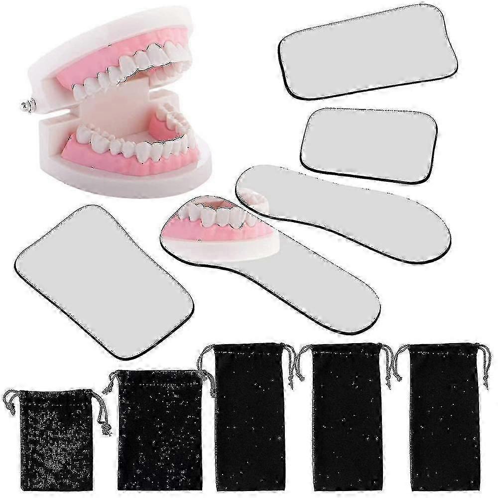 5 חתיכות מראה פה דנטלי רפלקטור נסתר מראה צילום אינטראוראלי מראה 2 צדדי שיניים P שלנו