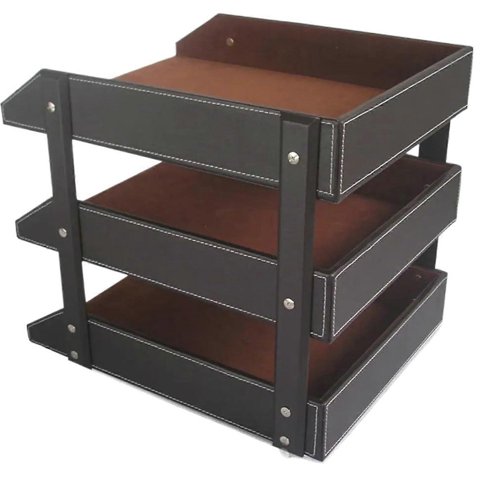Letter Tray for Office Organization and Home Storage - Stackable, Durable Plastic, A4 Size, Black and Clear Design