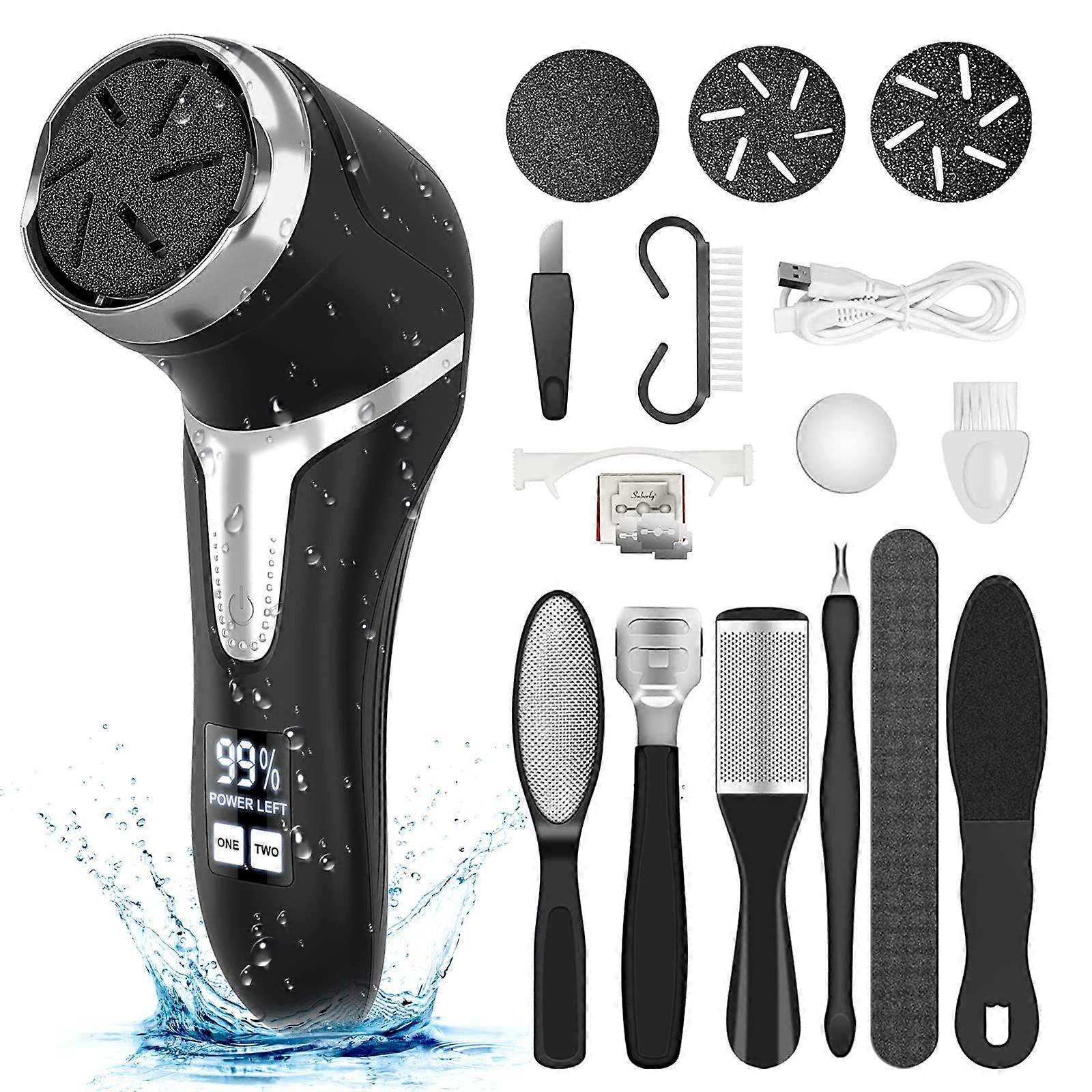 Rechargeable Foot Callus Remover with LED Light, Ergonomic Design, Portable, Rechargeable Battery for Home Use