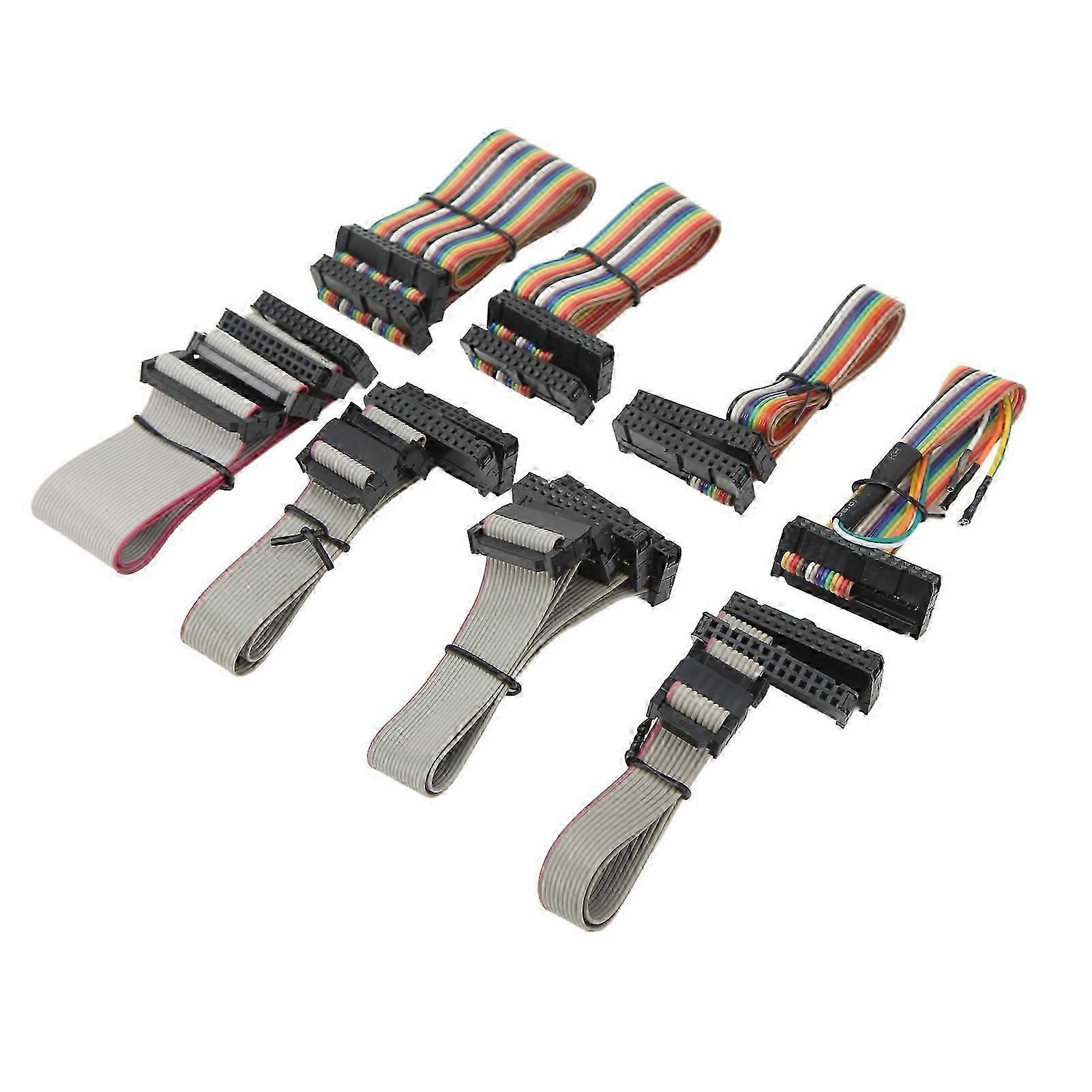 8Pcs ECU Programmer Chip Tuning Tool Full Cable Set Wearproof Stable Performance for KTAG V7.020 V2.25 Red PCB