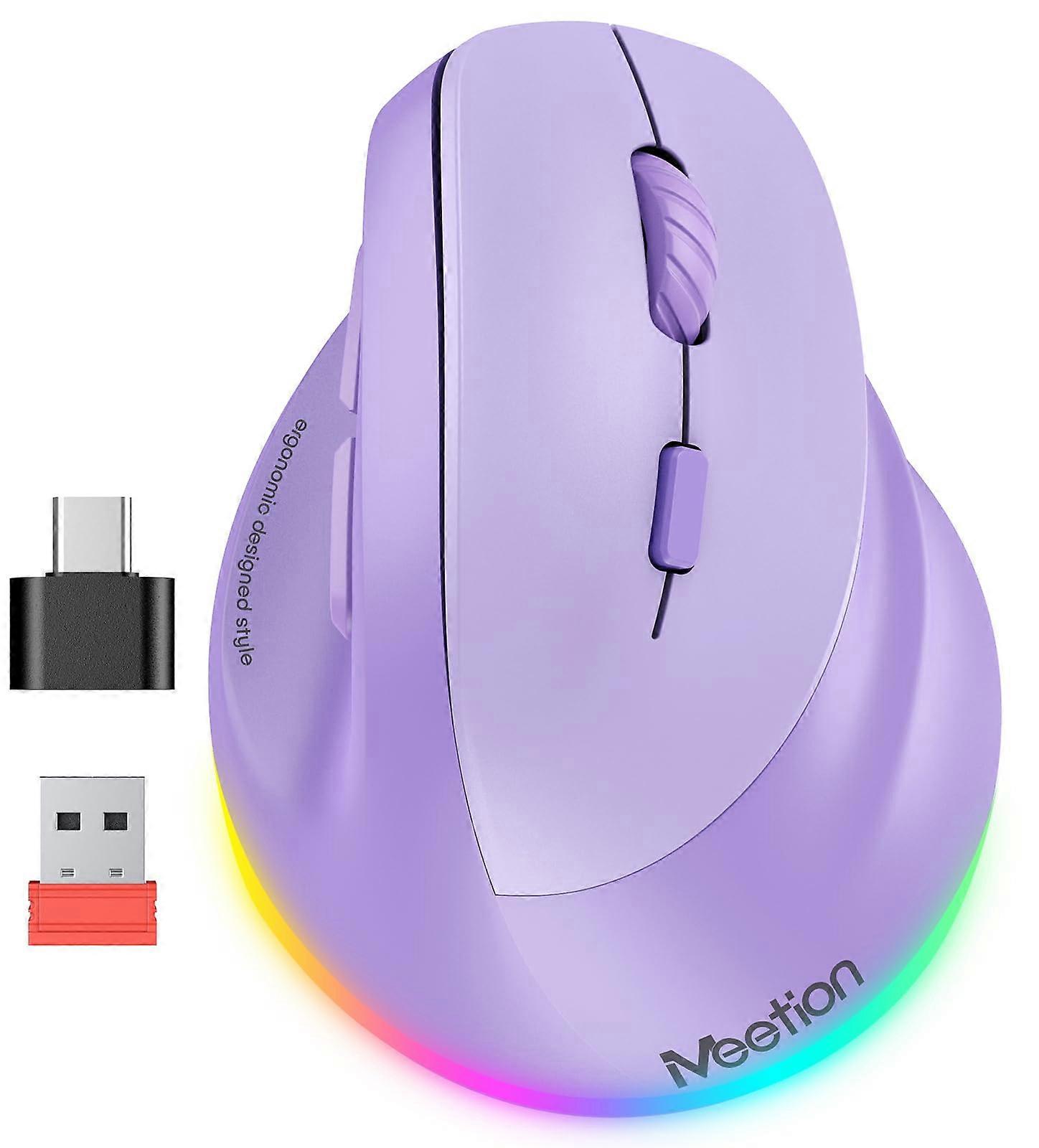 Ergonomic mouse, wireless vertical mouse RGB Rumor with Bluetooth (5.2 + 3.0) and USB - A, adjustable DPI