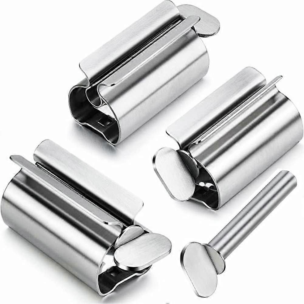 Silver Rolling Tube Toothpaste Dispenser for Bathroom