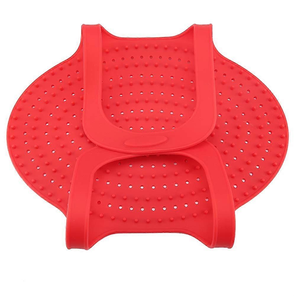 Silicone Cooking Mat for Turkey Lifting, Non-Stick Poultry Mat for Indoor and Outdoor Grilling, Red Color