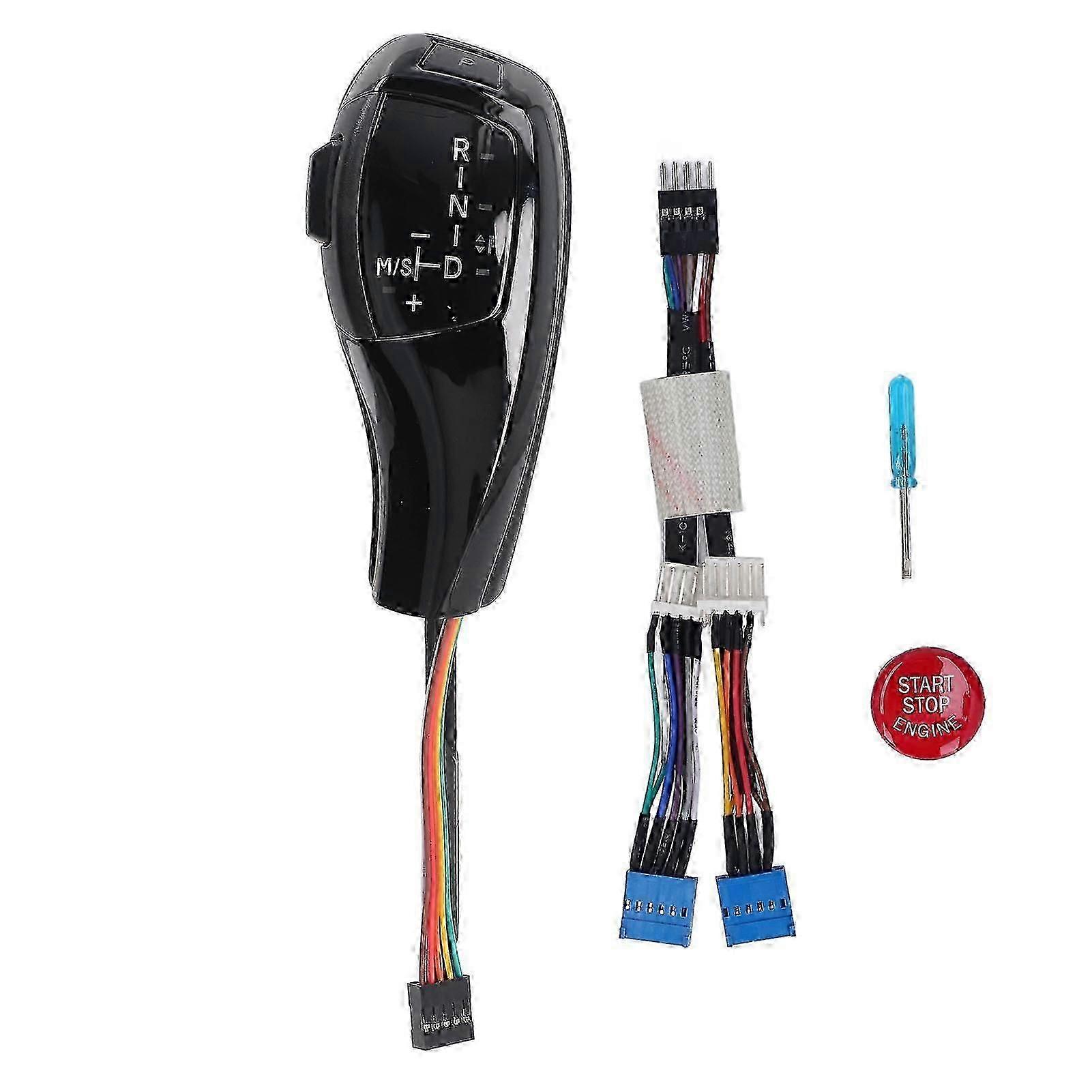 LED Shift Knob with Engine Start Button for F Series Style Gear Shift Handball for E81 E82 E84 E87 E88 E89 LHD Car Glossy Black