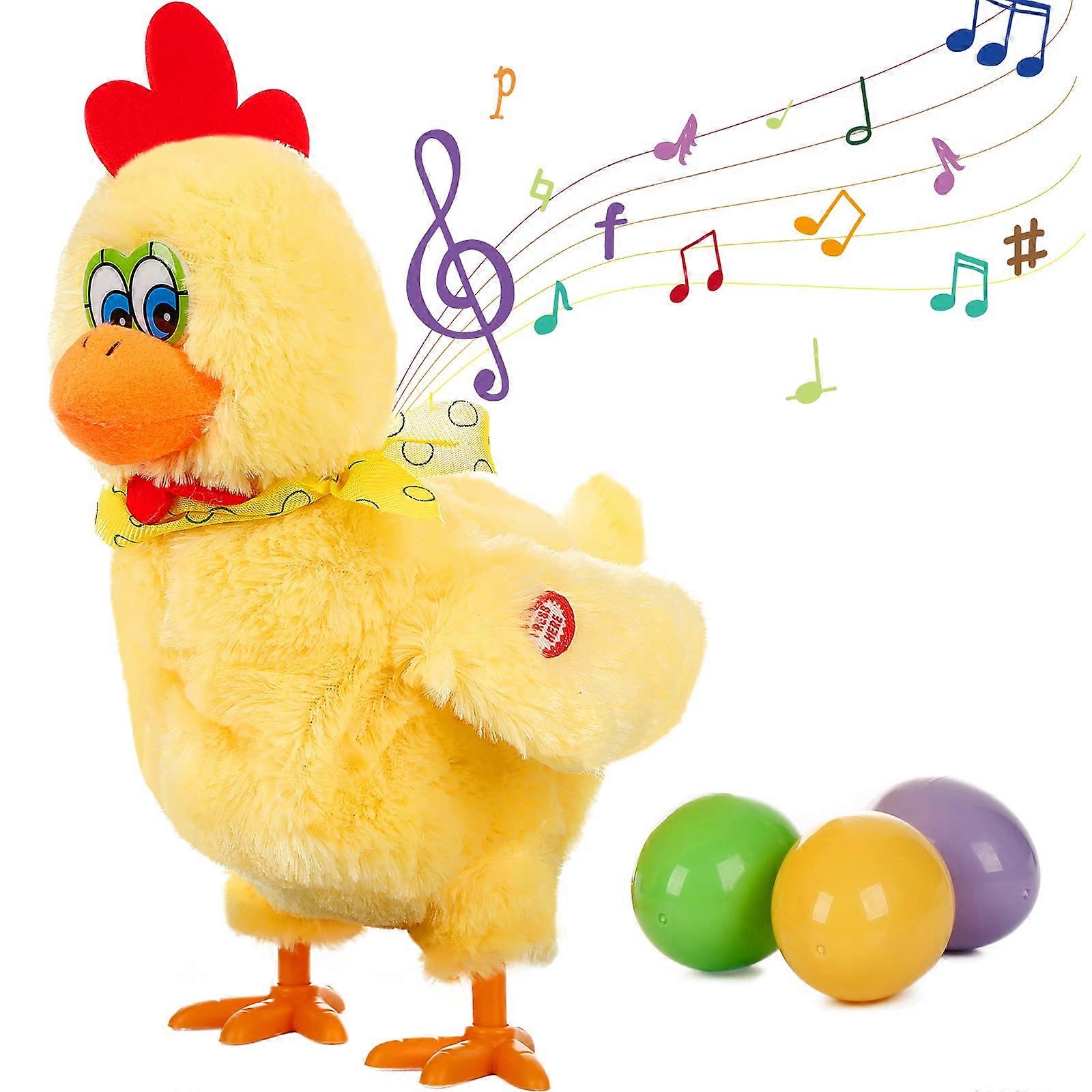 Chicken Ovulation Toy Electric Plush Dancing Music Toy for Easter, Yellow Color, Fun Animal Design, Interactive Soft Toy
