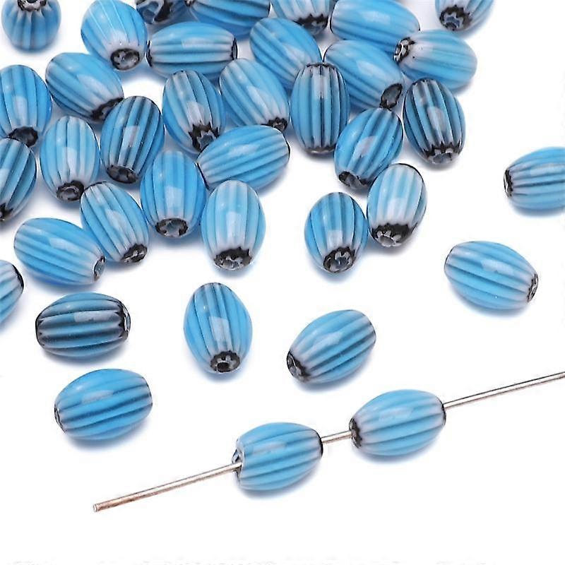 10/42Pcs Crystal Glass Beads Loose Spacer Retro Ellipse Beads for Jewelry Making DIY Bracelet Necklace