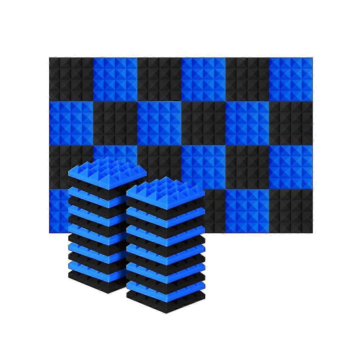 akustiske lydisolerede skumpaneler 24 stk 25x25x5cm til studiestøjisolering, pyramide lydabsorberende behandling