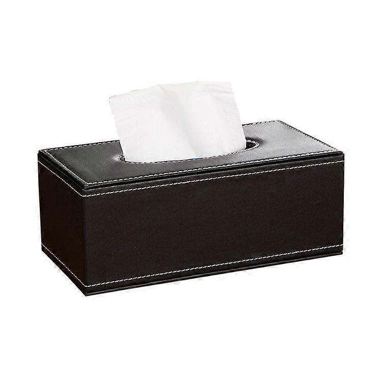 Other storage Leather Tissue Box Black Handkerchief Medium