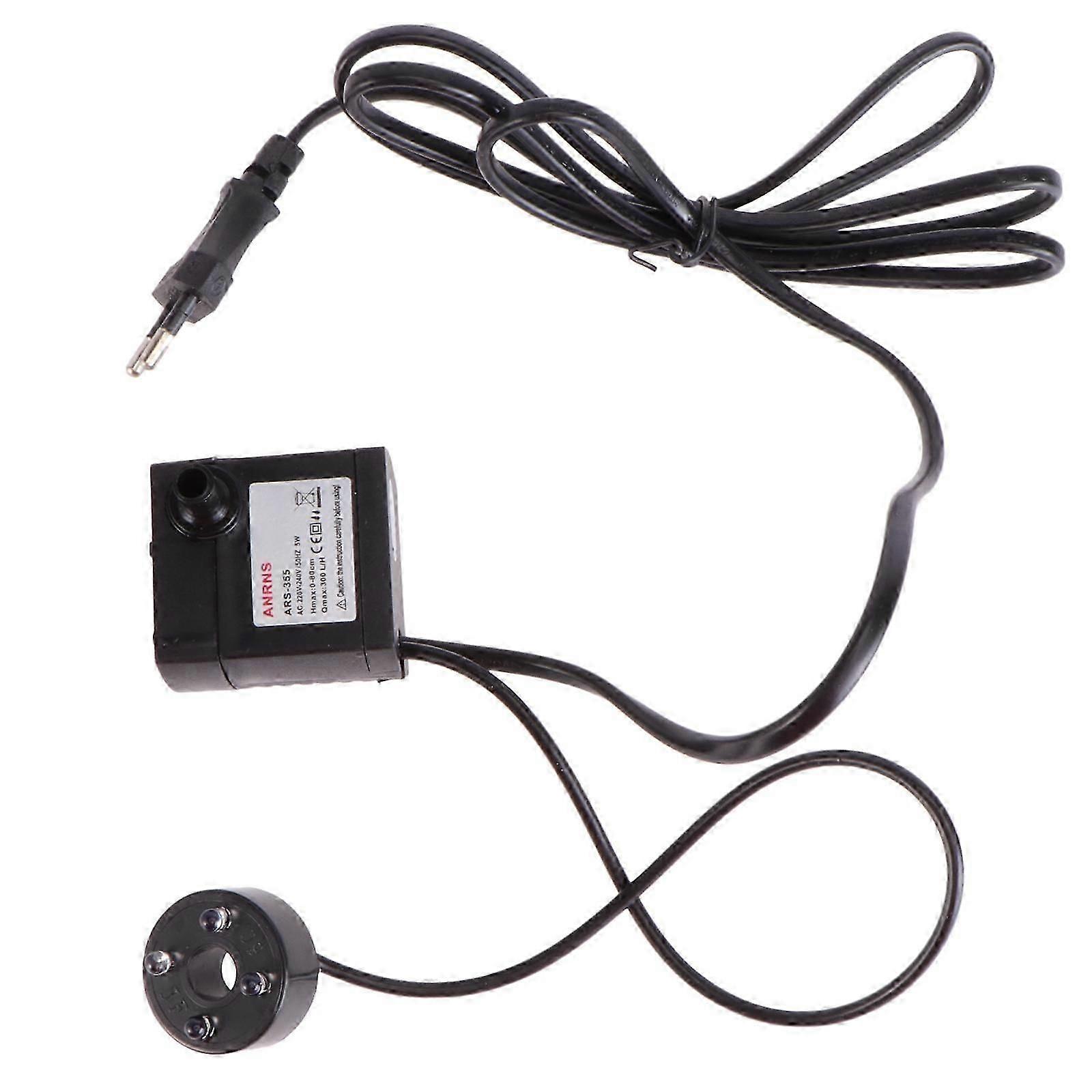 3W Powerful Submersible Water Pump with LED Light Adjustable Water Flow for Fountains Ponds Aquarium Fish Tank Statuary with EU Plug