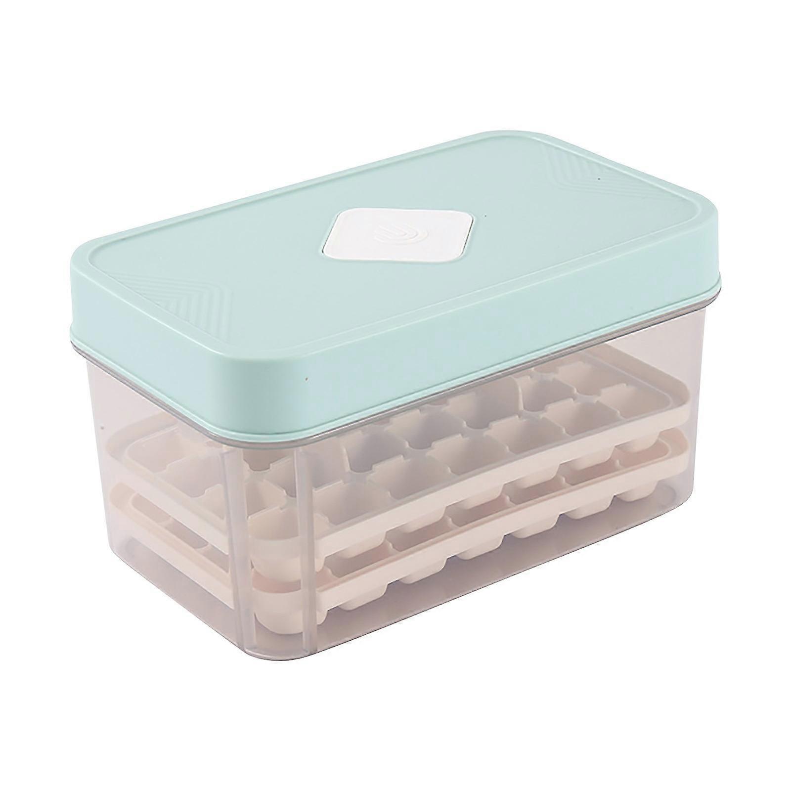 Press With Lid Ice Tray Food Grade Square Ice Making Box Compartments Refrigerator Ice Storage Box Ice Cubes Ice Storage Box Reusable