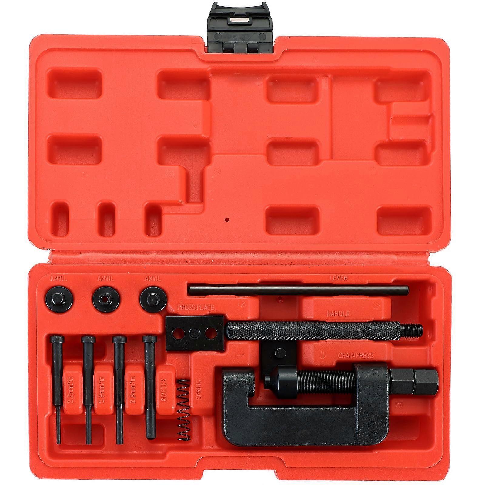 13PCS Chain Breaker Tool Kit, Motorcycle Chain Breaker Set, Chain Removal Tool for ATV, Bicycle