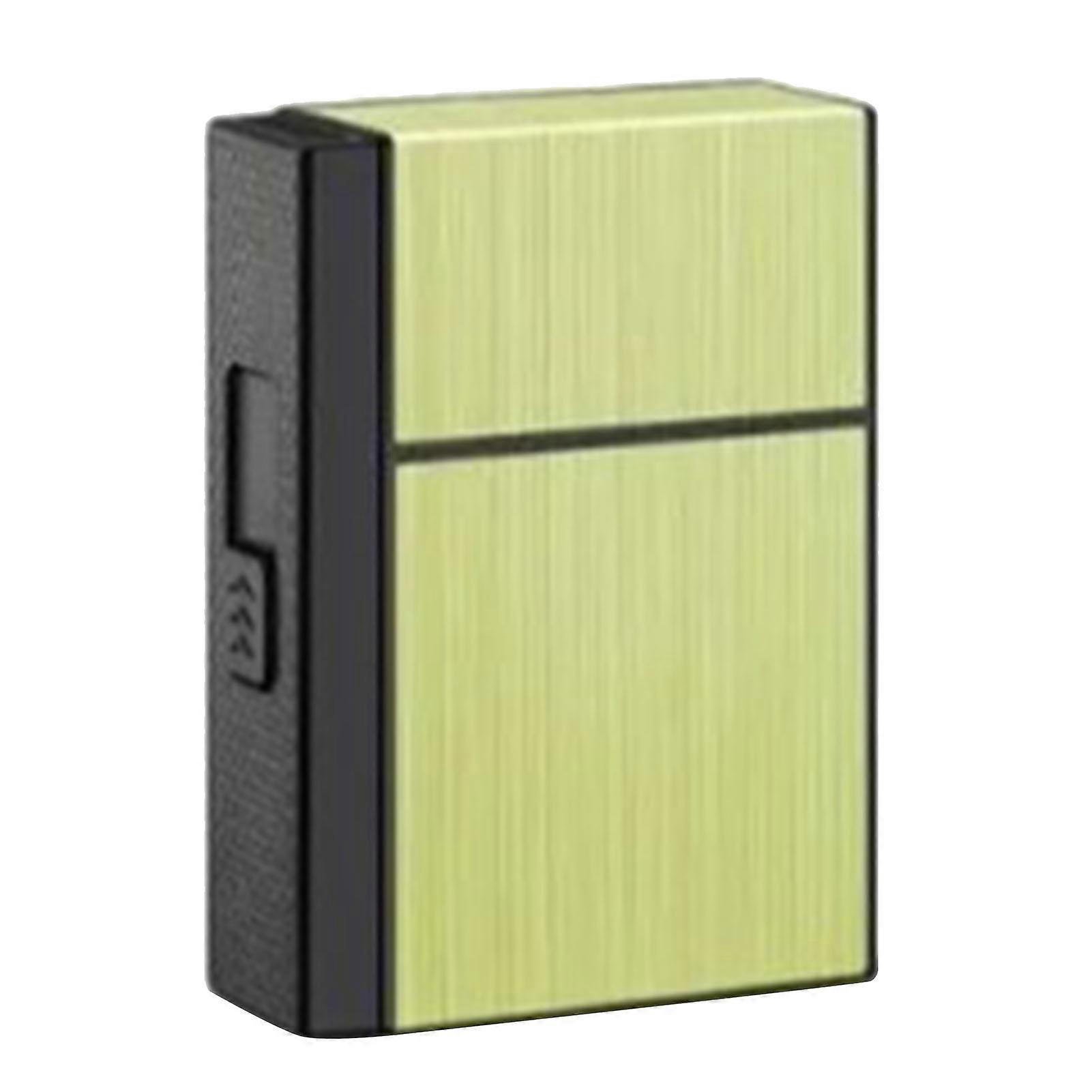 with Lighter for Men Double Arc Automatic Ejecting USB Charging Windproof Cigarette Holder Case