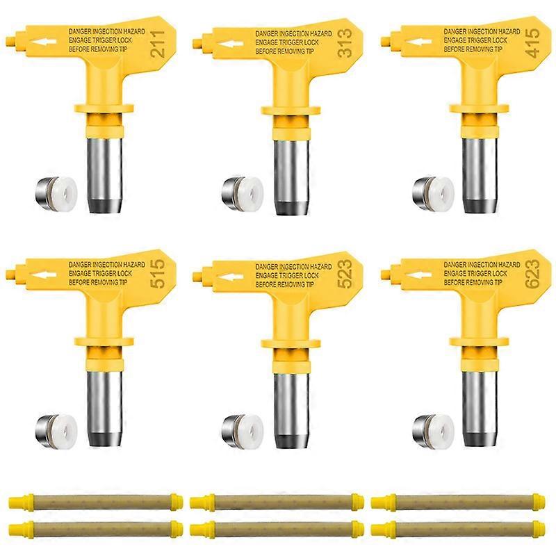 6Pieces Reversible Airless Paint Sprayer Nozzle Tips and 6Pieces Airless Filter Replace for Airless Sprayer Nozzle
