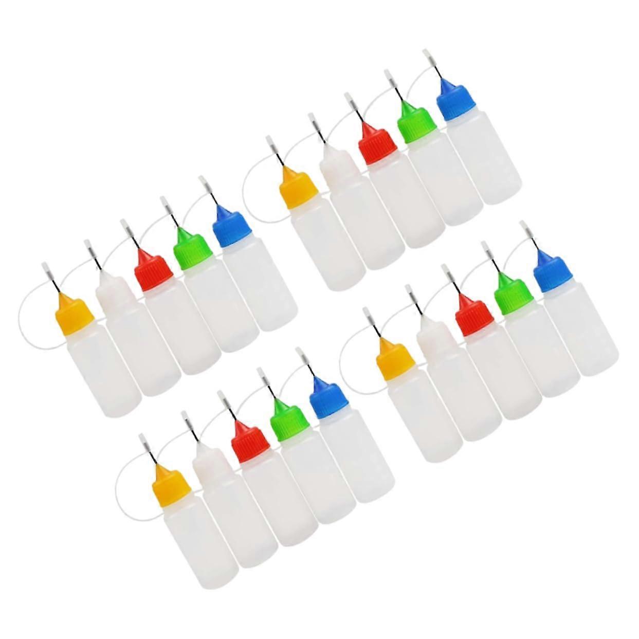 Squeeze Bottle Set 20pcs Empty Small Paint Bottles with Caps for Crafting, Glue, Ink, and Paint Dispenser