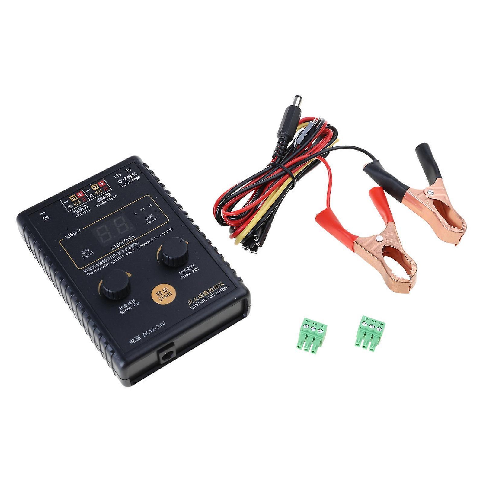 IG80 Automobile Ignition Coil Diagnostic Detector 12V~24V NaturalGas Gasolines Car Engine Tester Vehicle Repair Testing Multicolor