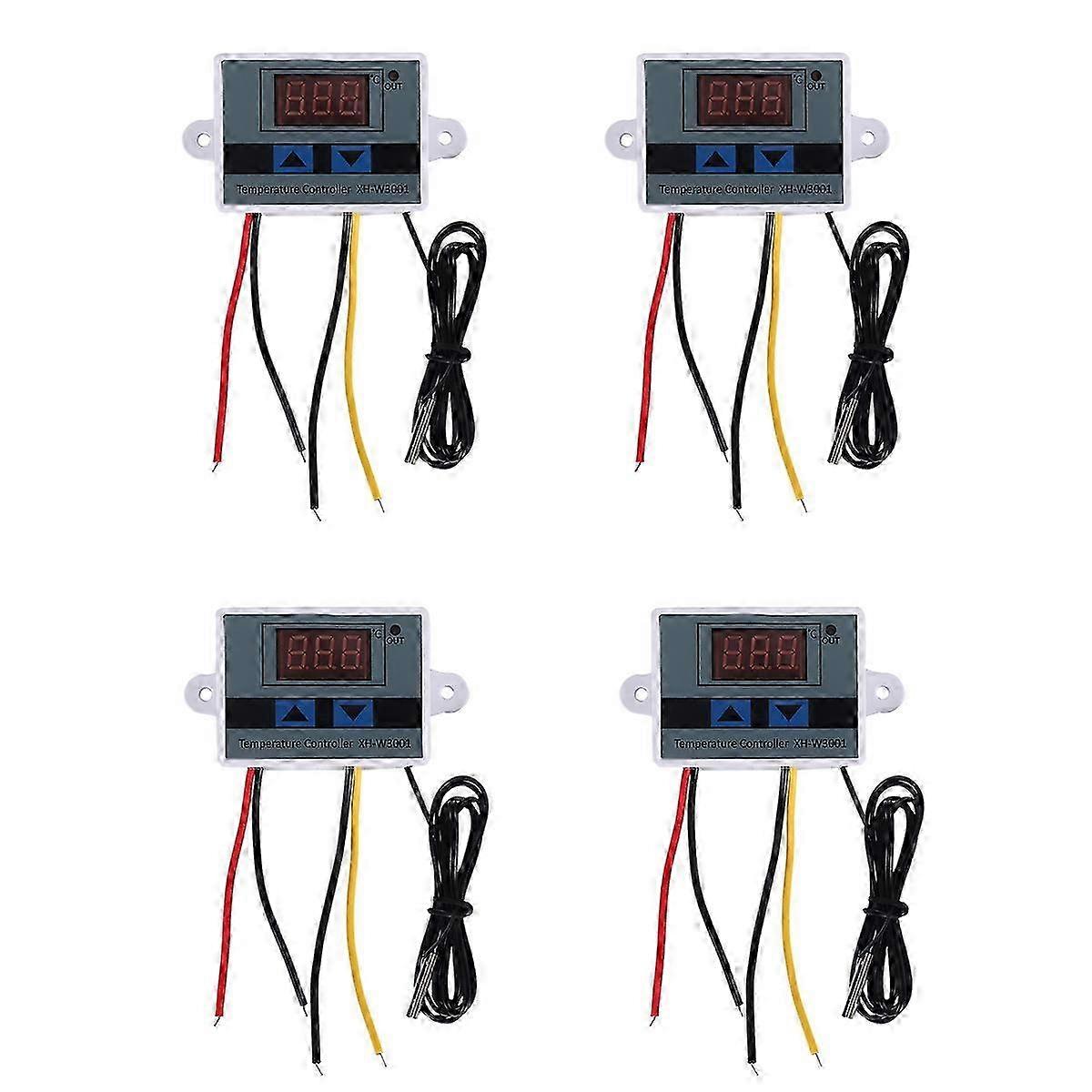 4Pcs 220V AC Digital LED Temperature Controller XH-W3001 for Incubator Heating Cooling Thermostat