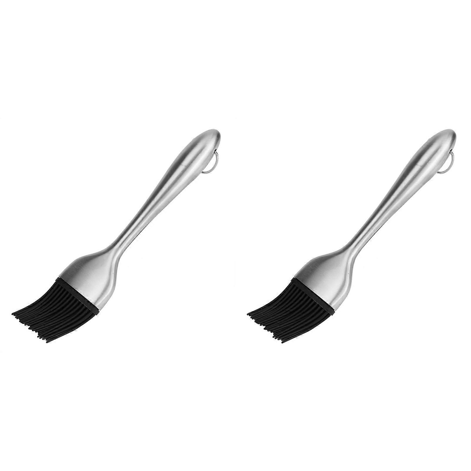2 Pack Silicone Basting Brushes for BBQ Grilling, Baking and Cooking Oil Application