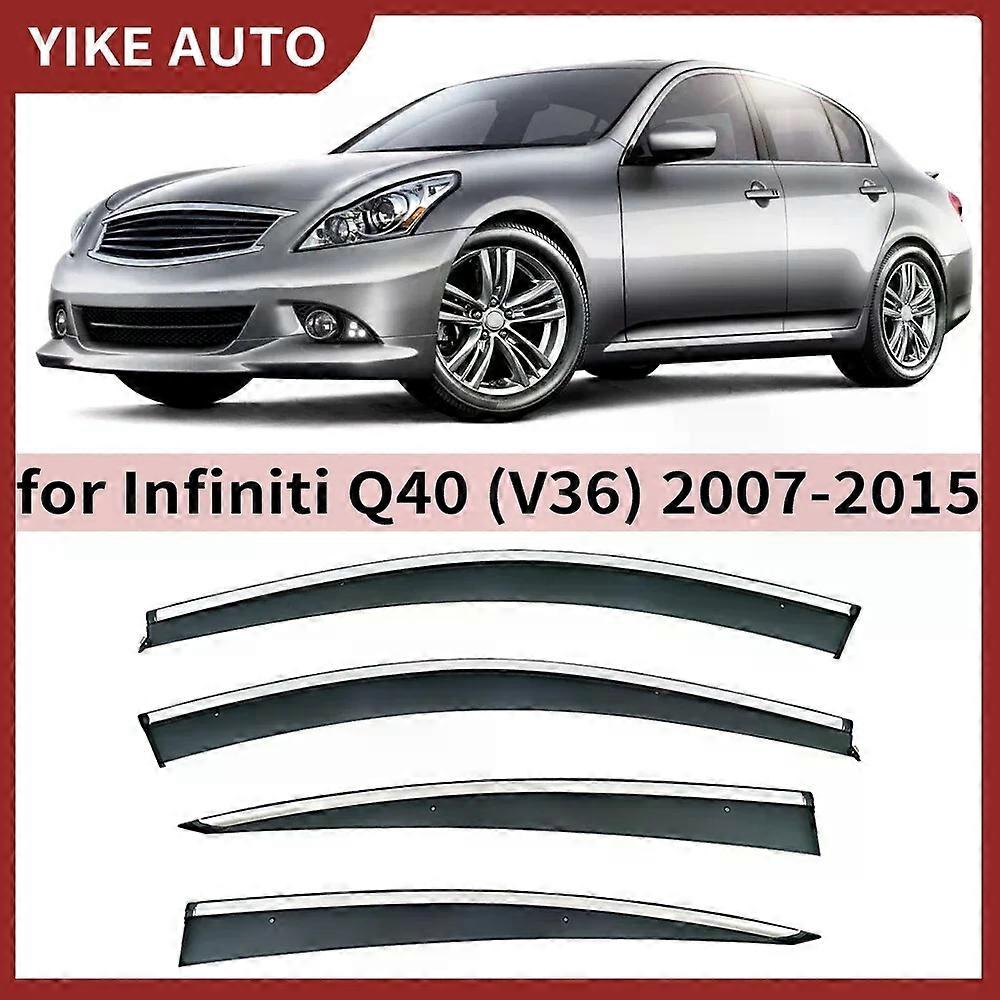 Chrome Strips Rain Guards for Infiniti Q40 V36 2007-2015 Window Visor Wind Deflectors Door Visor Vent Shades Ventvisor