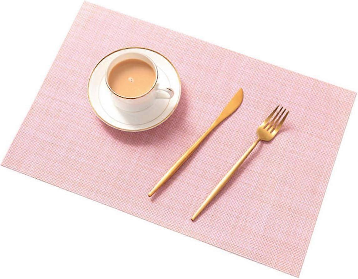 New non-slip heat-resistant insulated placemat set (6-pack), pink, washable and quick drying