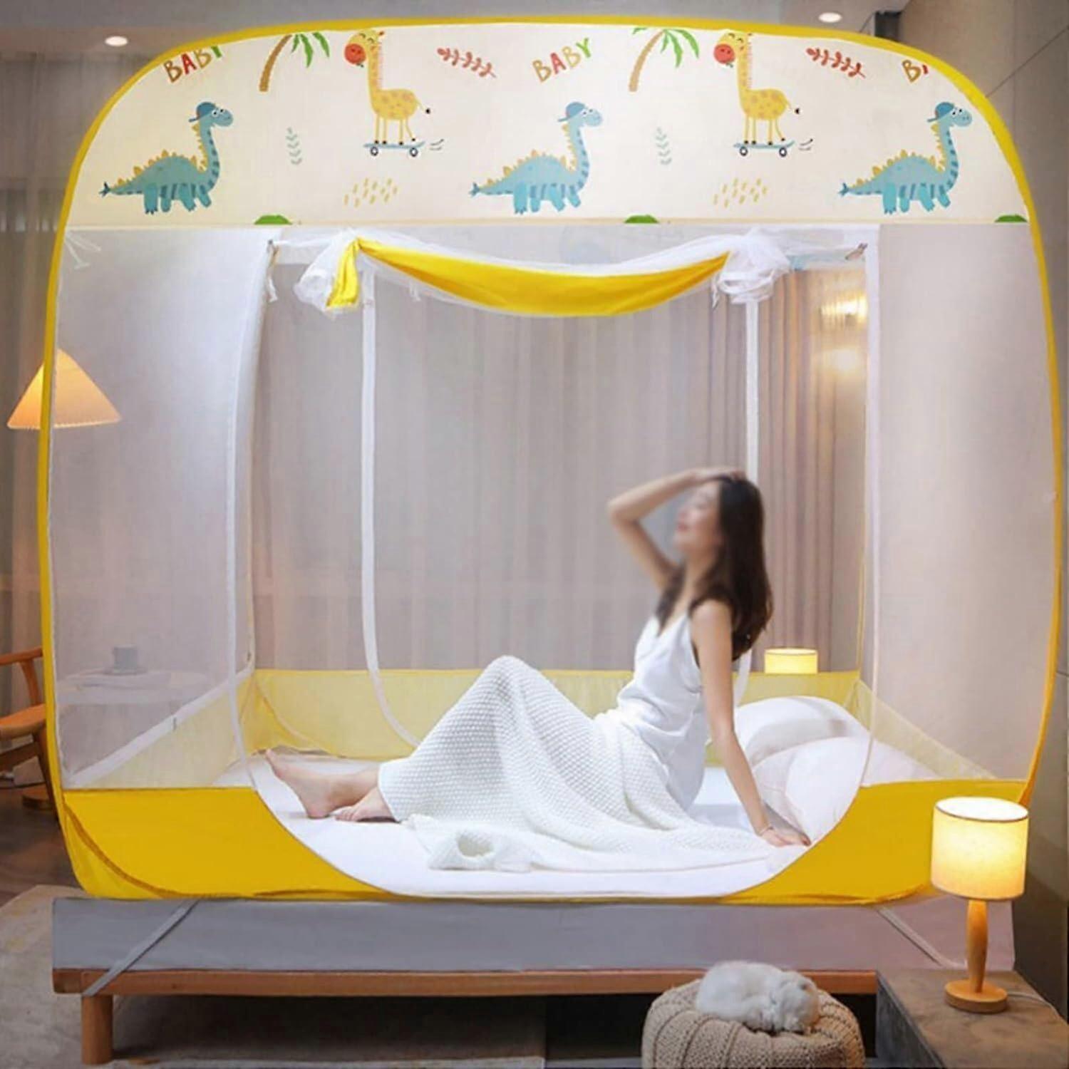 Bedspread, mosquito net, foldable threedoor mosquito net with base, effectively prevents mosquito bites (1.2 x 2.0 m)