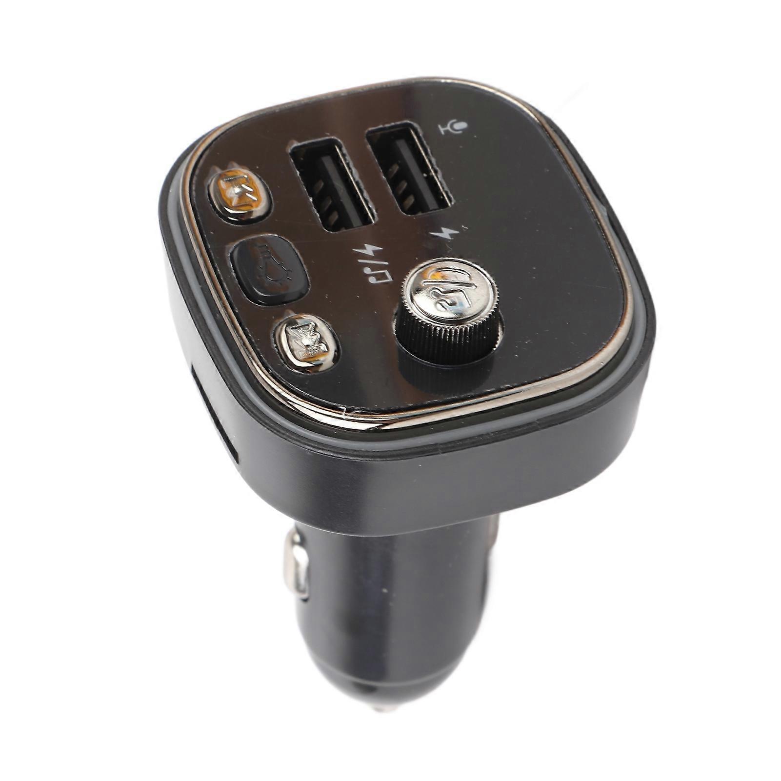 Black Car MP3 Player - Bluetooth FM Transmitter, Fast Charging, Hands-Free Calling