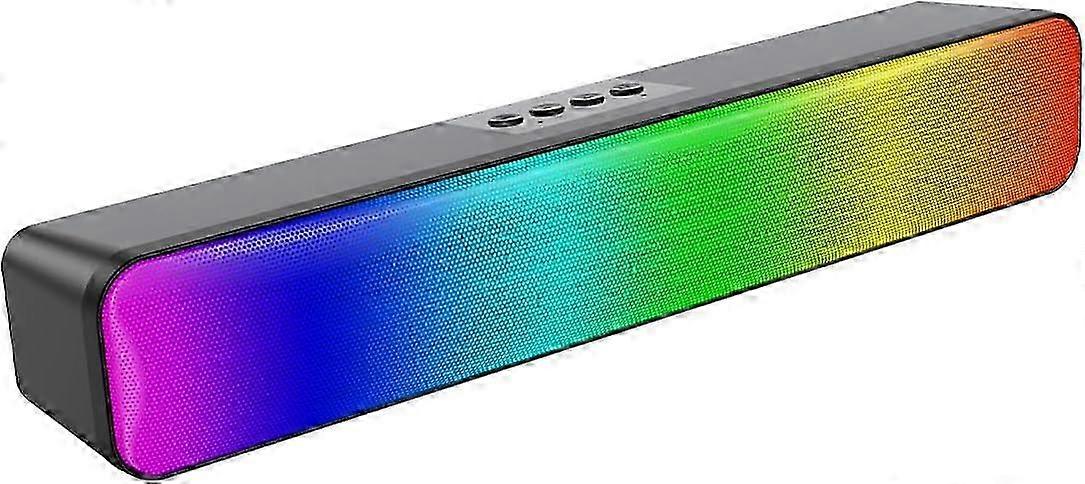 2025 TV Soundbar, Bluetooth Soundbar, Portable Soundbar for TV and PC, Support AUX and Optical Inputs, LED RGB Light Speaker