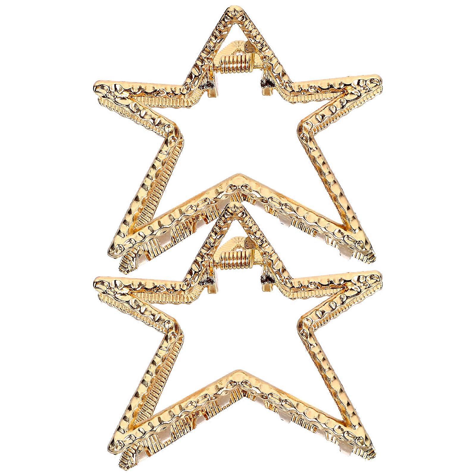 スターヘアアクセサリー女性ヘアスタイリングツール亜鉛合金日常着2.6X2.2X1.4in 2セット