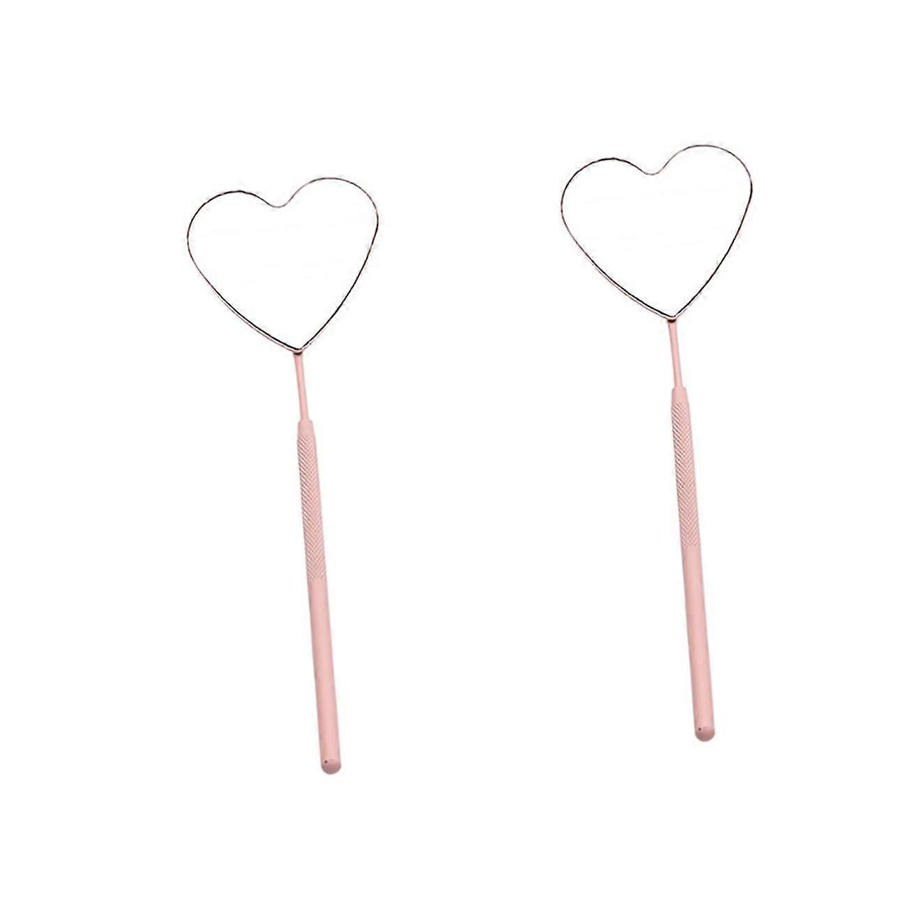 Eyelash Extension Set with 2 Eyelashes, Stainless Steel Tools, Heart Shaped Mirror, Portable Make-Up Magnifier