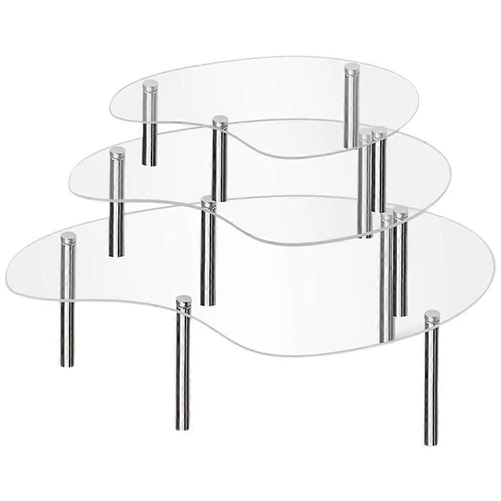 Dessert Display Holder Clear Cake Display Stand Multi-functional For New Year 3Pcs