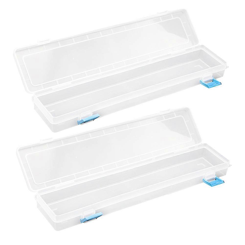 Transparent Pen Holders Storage Box Office Organization 33X7X4CM 2Pack