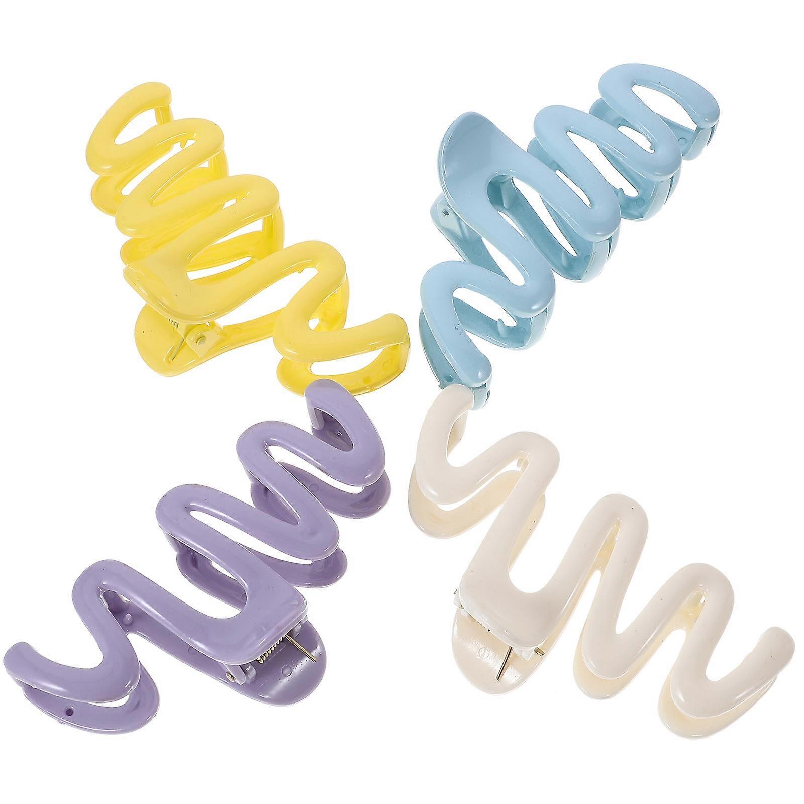 Hair Clamp Jaw Clips For Women Styling Hair Assorted Color Large Size 4Pcs