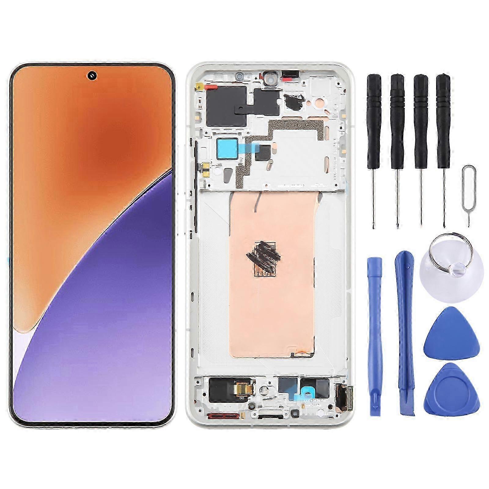 (Matte Silver) For Xiaomi 15 Amoled Compatible Lcd Screen Digitizer Full Assembly With Frame